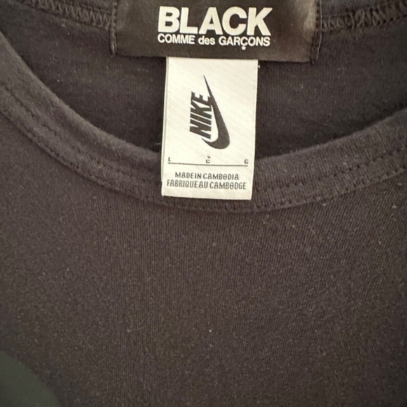 COMME DES GARÇONS X Nike Swoosh Print T-shirt size L - Picture 2 of 5